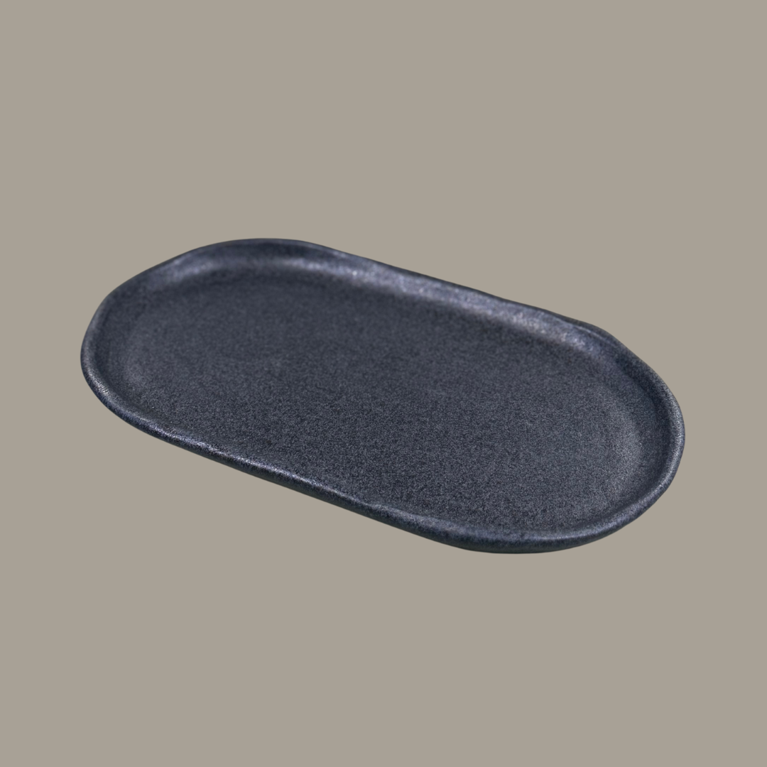 Ovaal bord Basalt