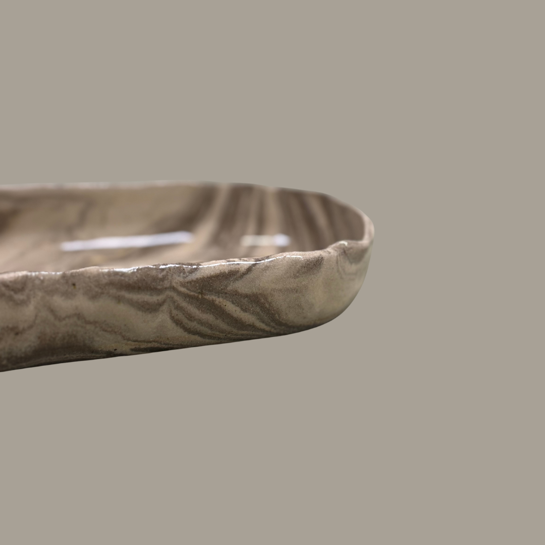 Schaal ovaal Gemarmerd