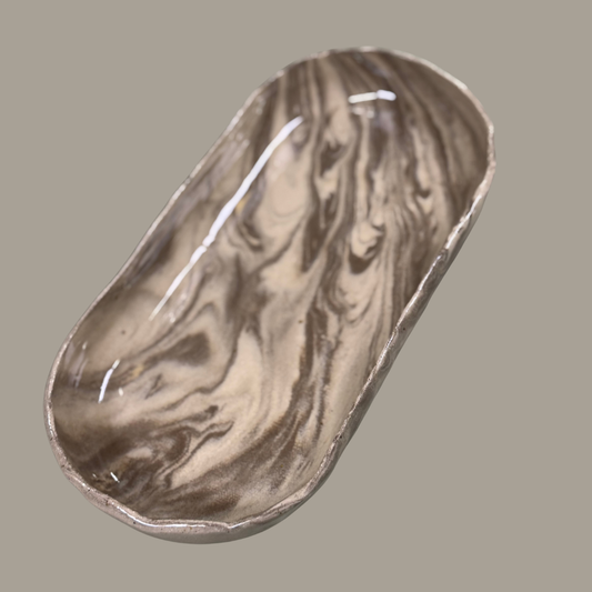 Schaal ovaal Gemarmerd